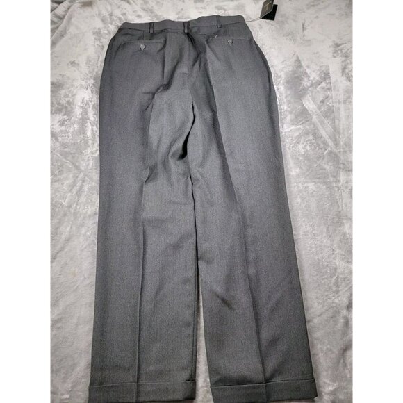 NWT Vintage Slates Levis Dress Pants Mens 38x33 Gray Pleated Cuffed Worsted Wool - Picture 9 of 9